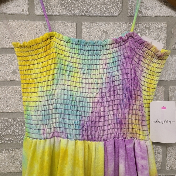 CY Vibrant Tie Dye Wide Leg Jumpsuit Size Large - Picture 3 of 8